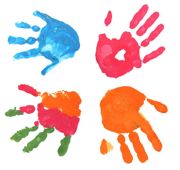 Разноцветные отпечатки пальцев — стоковое фото