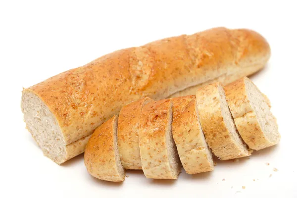 Pane lungo tagliato con crusca — Foto Stock