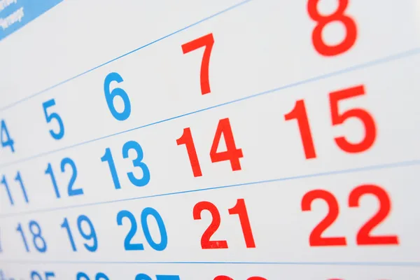 Kalender nummers — Stockfoto