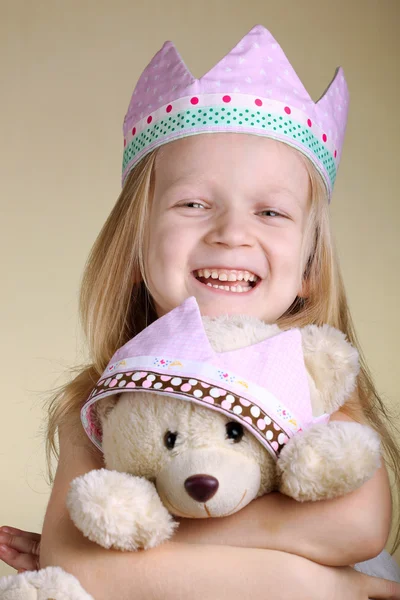 Princess with bear — Stock Photo, Image