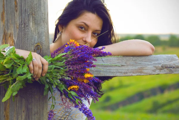 Menina com salvia — Fotografia de Stock