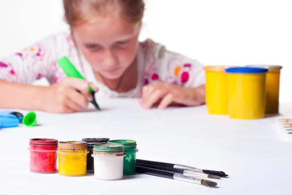 Girl drawing — Stock Photo, Image