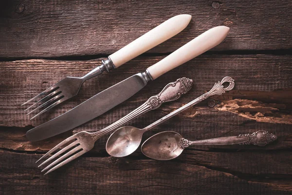 Beautiful Retro Cutlery Forks Knives Spoon — Stock Photo, Image