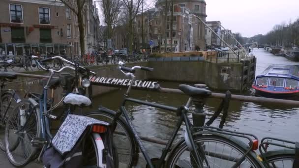Amsterdam Nederländerna Mars 2018 Amsterdams Gator Och Kanaler — Stockvideo
