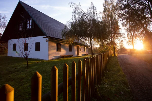 Beautiful House Dawn Light Autum — Stock Photo, Image