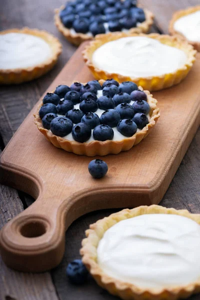 Delicious Useful Beautiful Tartlets Blueberr — Stock Photo, Image