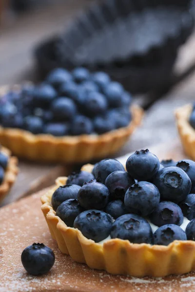 Delicious Useful Beautiful Tartlets Blueberr — Stock Photo, Image