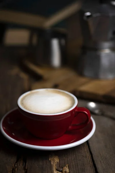 Eine Tasse Kaffee Und Mokka Mit Milch — Stockfoto