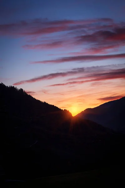 Beautiful Landscape Bright Sunrise Mountains Austri — Stock Photo, Image