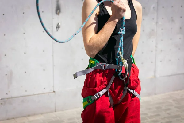 Bouldering 여자는 월마트를 — 스톡 사진