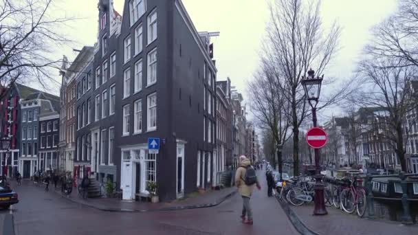 Amsterdam Pays Bas Mars 2018 Rues Canaux Amsterdam — Video