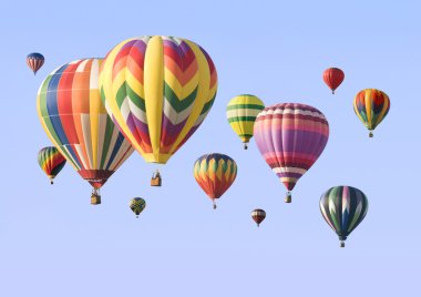 renkli sıcak hava balon yüzen grubu