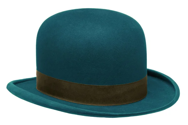 Blue bowler or derby hat — Stock Photo, Image