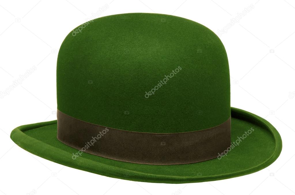 Green bowler or derby hat
