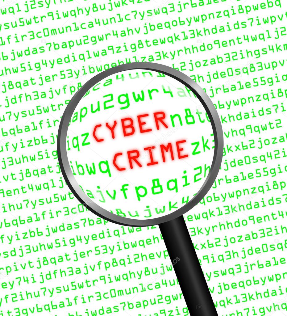 Cyber Crime revealed in computer machine code through a magnifyi