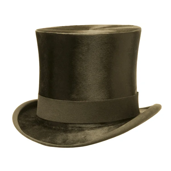 Formal Black Top Hat against White — Stock Photo, Image