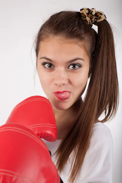 Girl boxer — Stock Photo, Image