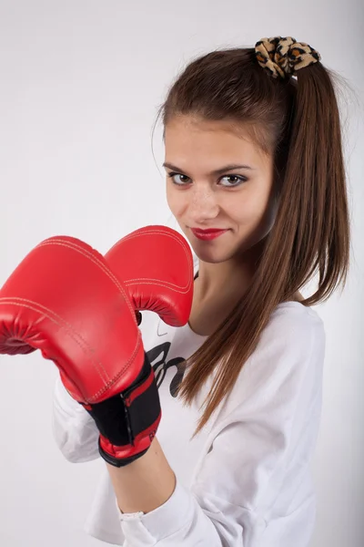 Girl boxer — Stock Photo, Image