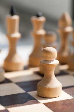 Tahtadaki beyaz satranç taşları