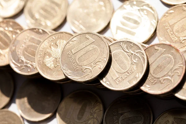 Coins of ten rubles close-up — Stock Photo, Image
