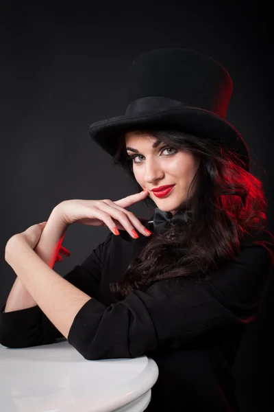 Girl in a hat — Stock Photo, Image