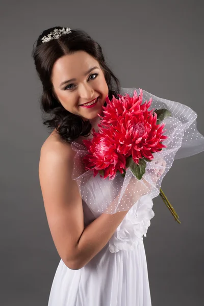 Novia vestida de blanco — Stockfoto