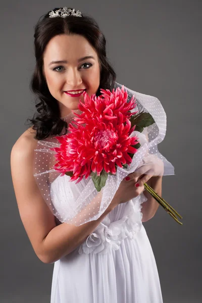 Novia vestida de blanco — Stockfoto