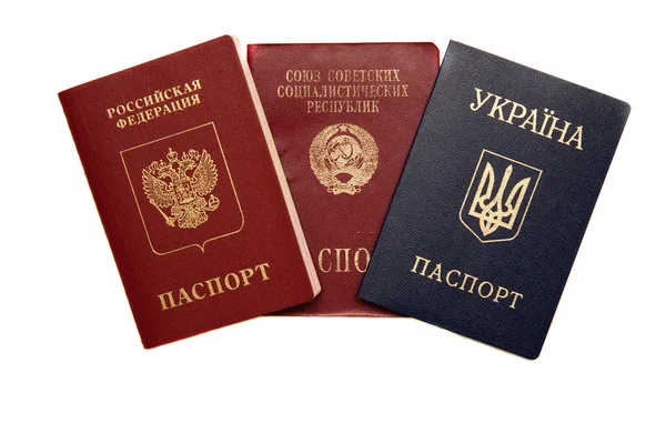 在俄罗斯、 乌克兰和苏联护照 — 图库照片