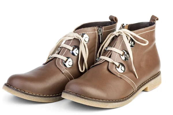 Par de botas de cuero marrón — Foto de Stock