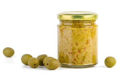 Cam Kavanoz yayılan zeytin ile