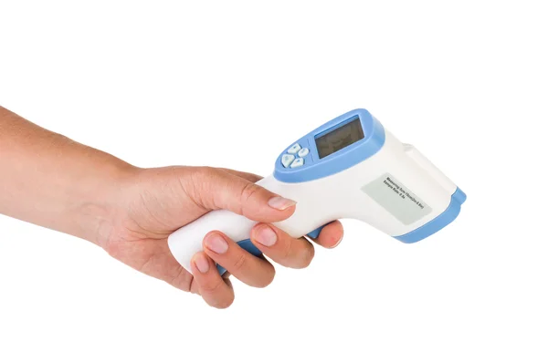 Hand hält ein berührungsloses Thermometer — Stockfoto