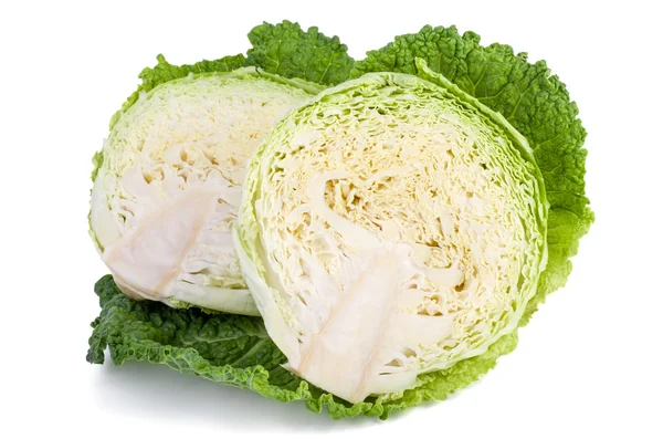 Savoy cabbage cutted on half — Stock Photo, Image