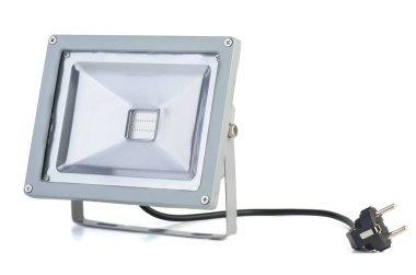 LED bitki büyüyen projektör ışığı beyaz arkaplanda izole