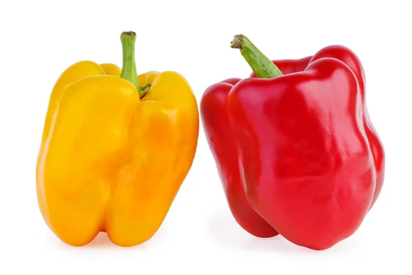 Red Yellow Sweet Peppers Isolated White Background — Stock Photo, Image