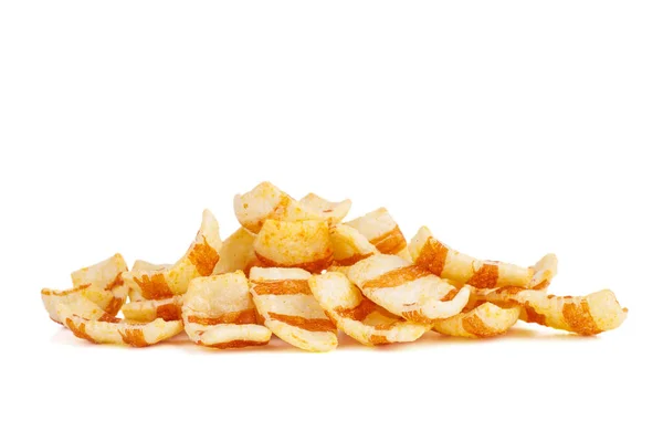 Small Pile Fancy Potato Chips Isolated White Background — Stock Photo, Image