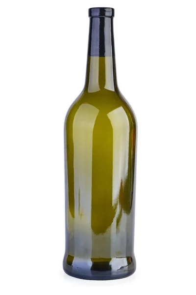 Empty Green Wine Bottle Isolated White — Stock Photo, Image