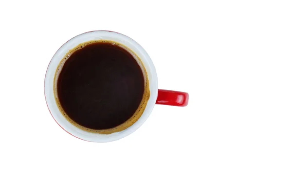 Kaffeetasse Von Oben Vorhanden Isoliert Auf Weißem Hintergrund — Stockfoto