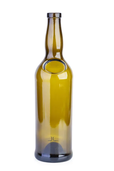 Empty Brown Wine Bottle Isolated White — Stock Photo, Image