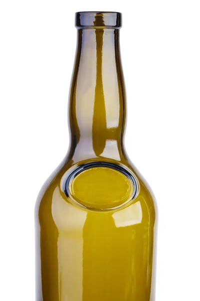 Frasco Vinho Castanho Vazio Isolado Branco — Fotografia de Stock