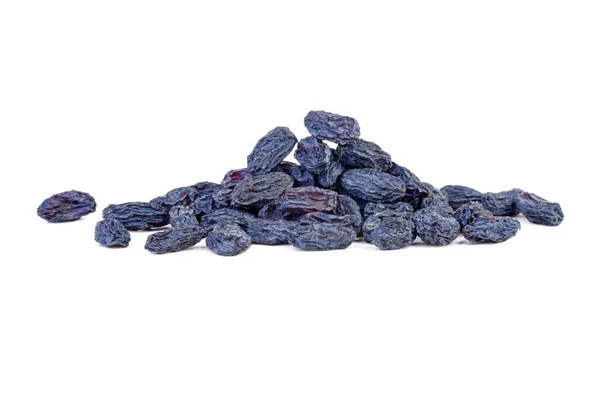 Pile Black Raisins Isolated White Background — Stock Photo, Image