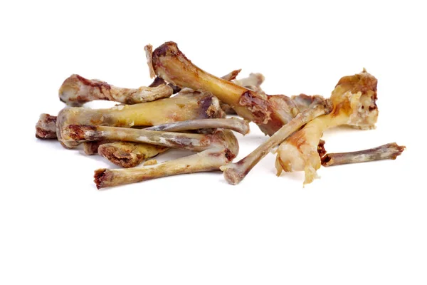 Csirke Csontok Izolált Fehér Háttér — Stock Fotó