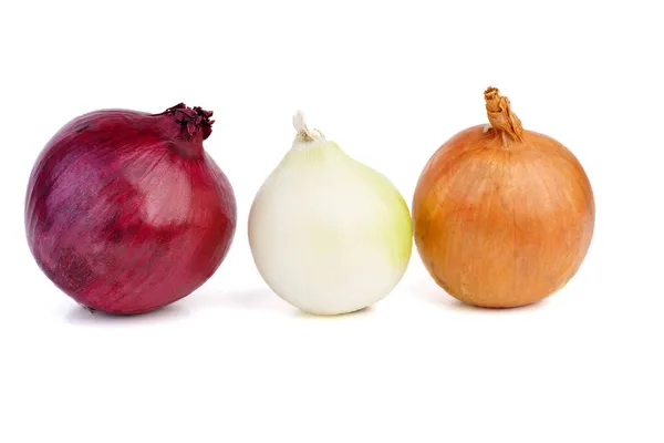 Variety Onions Isolated White Background — Stock Photo, Image