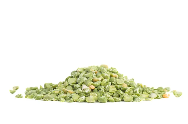 Pile Dried Split Green Peas Isolated White Background — Stock Photo, Image