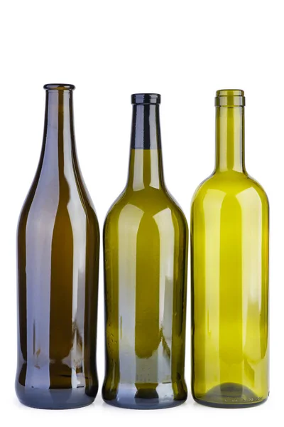 Empty Wine Bottles Isolated White — Stock Photo, Image