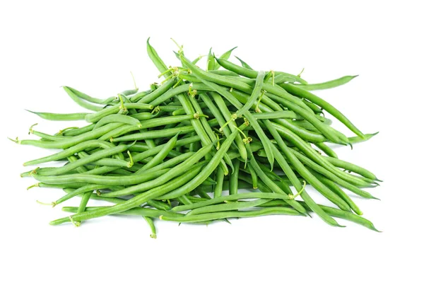 Pile Green Wax Beans Isolated White Background — Stock Photo, Image