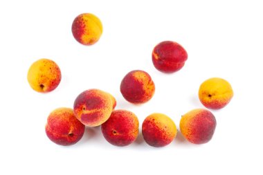 Beyaz arka plan üzerinde izole taze kayısı