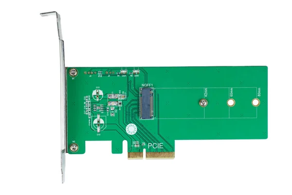 2白底Ssd Nvme至Pciex适配器板 — 图库照片