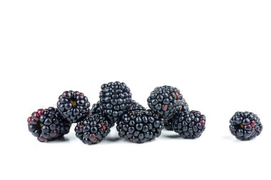 Beyaz arkaplanda izole edilmiş böğürtlen