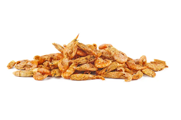 Pile Dried Shrimps Isolated White Background — Φωτογραφία Αρχείου