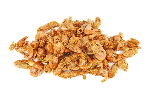 Pile Dried Shrimps Isolated White Background — ストック写真